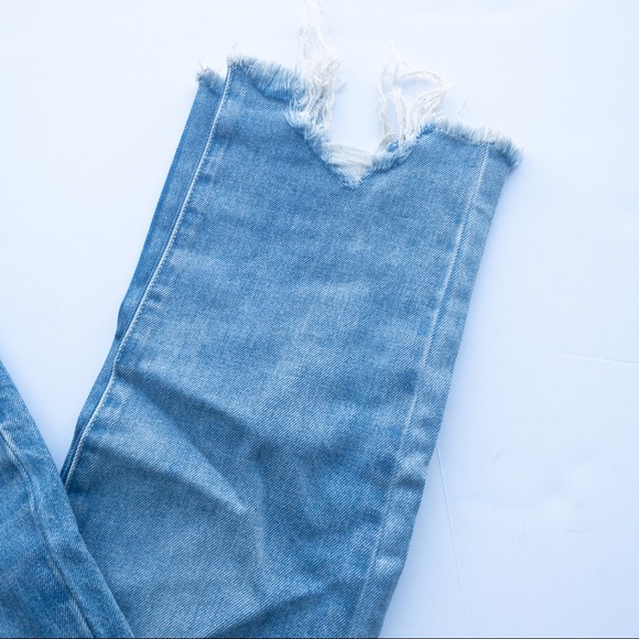 Special A Light Wash High Rise Distressed Straight Jean Size 11 - Picture 5 of 7